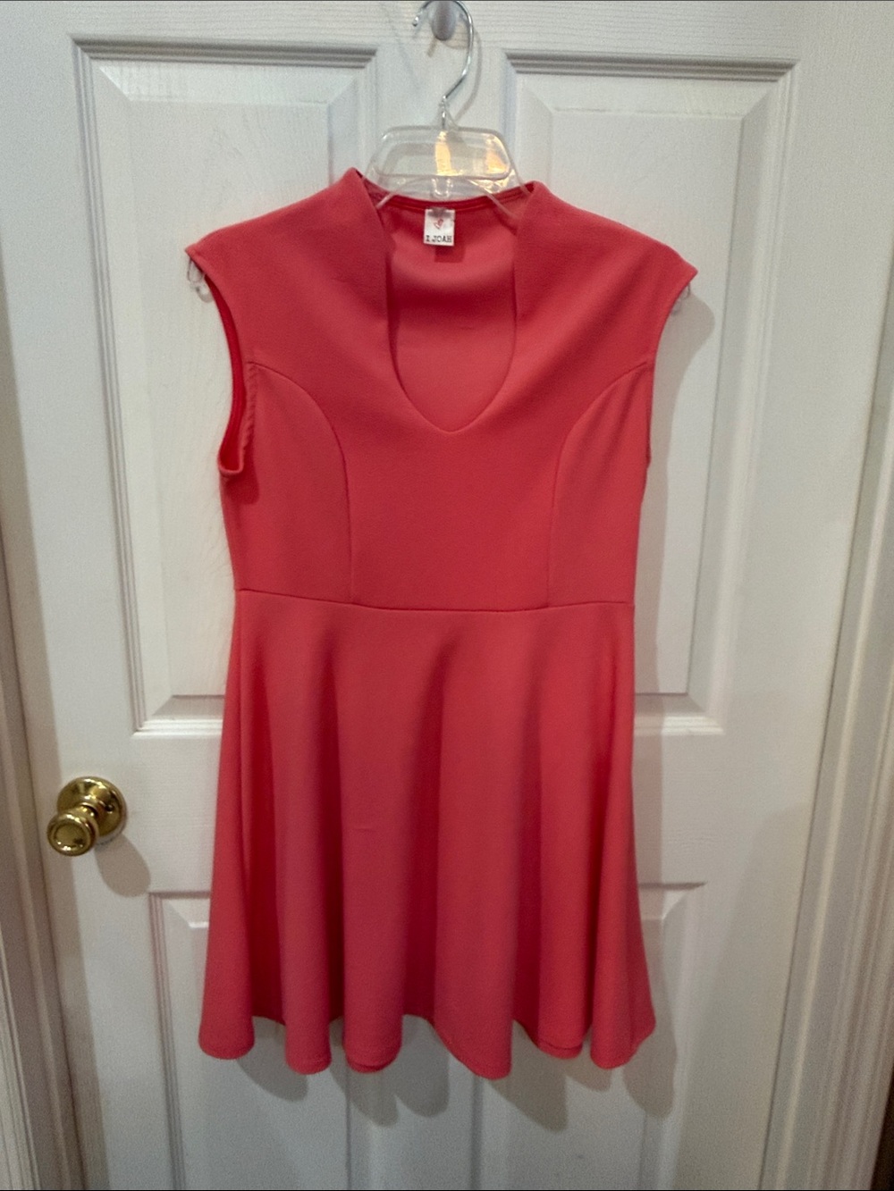 Coral Fit-and-Flare Dress